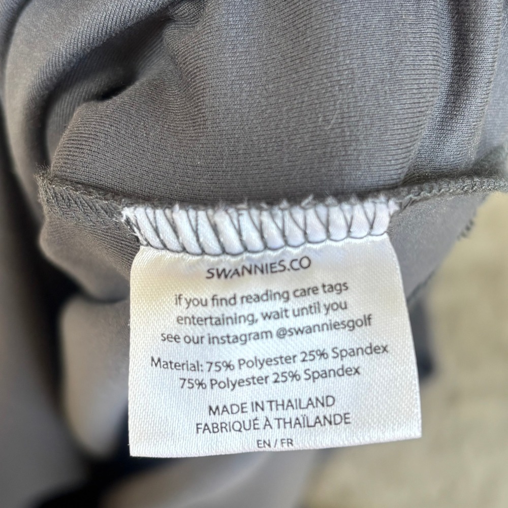 Swannies Mens XL Grey Floral Quarter Zip Golf Pullover Long Sleeve Stretch - Picture 4 of 5